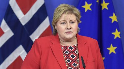 Kanzlerin Merkel empfängt norwegische Regierungschefin Solberg