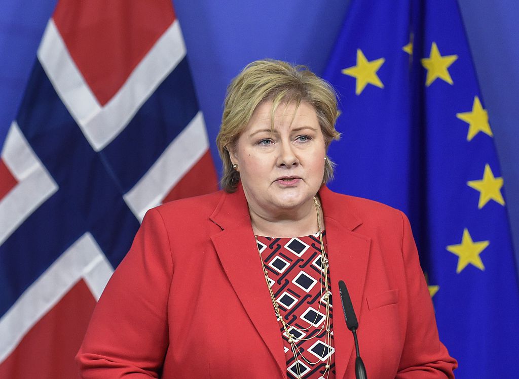 Kanzlerin Merkel empfängt norwegische Regierungschefin Solberg