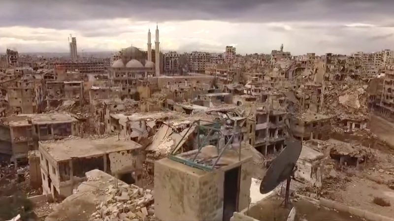 Syriens drittgrößte Stadt Homs total zerstört:  Drohnenüberflug-Video gibt Einblicke