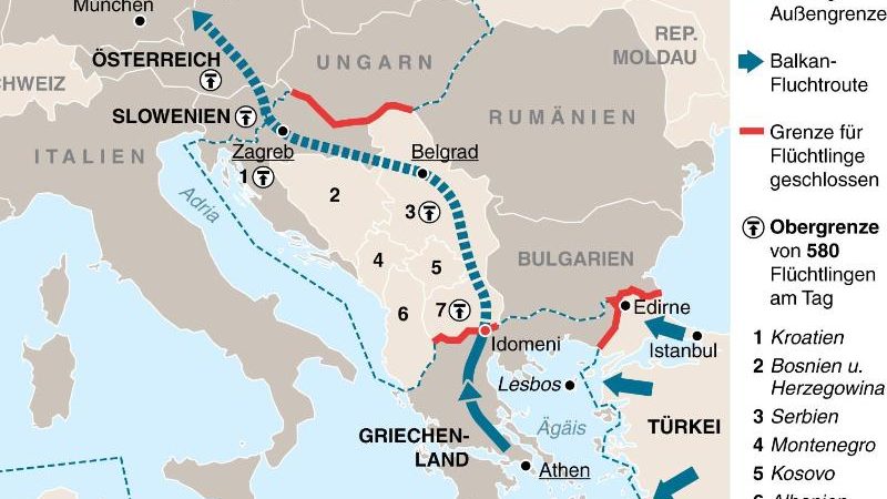 Balkanroute seit Mitternacht geschlossen