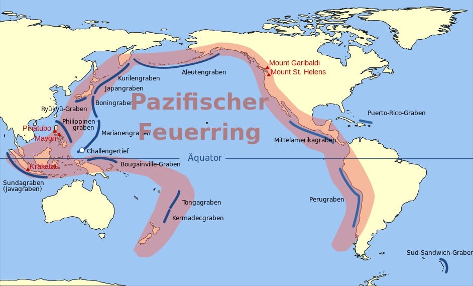 Ein tektonisches Pulverfass: Der Pazifische Feuerring