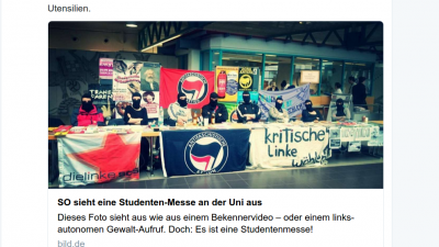 Antifa mit Sturmhauben auf Uni-Messe: „Uni-Mainz hat Extremismus-Problem“