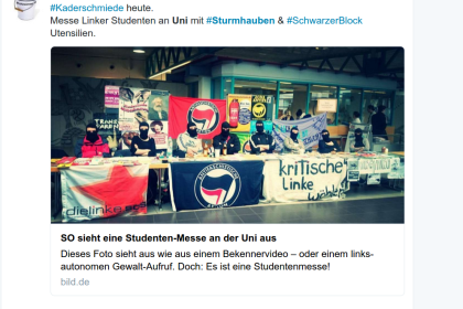 Antifa mit Sturmhauben auf Uni-Messe: “Uni-Mainz hat Extremismus-Problem”