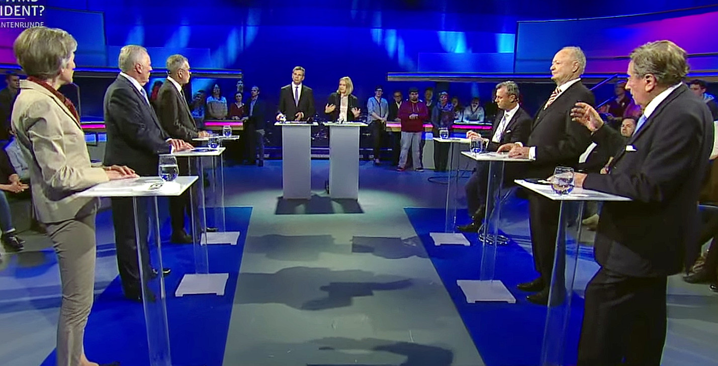 Live-Stream ORF-2: Elefantenrunde vor Bundespräsidentenwahl in Österreich