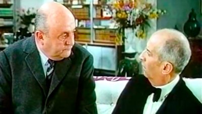 Louis de Funès wird erpresst. „Nein!“ – „Doch!“ – „Oh!“