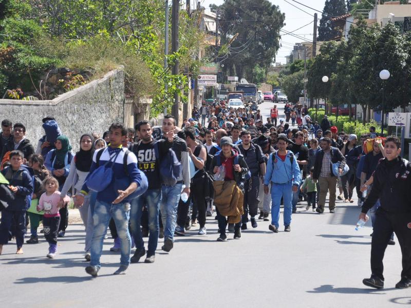 Flüchtlinge protestieren gegen Rückführung in die Türkei