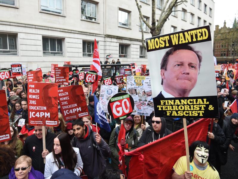 150.000 Menschen demonstrieren in London gegen Cameron