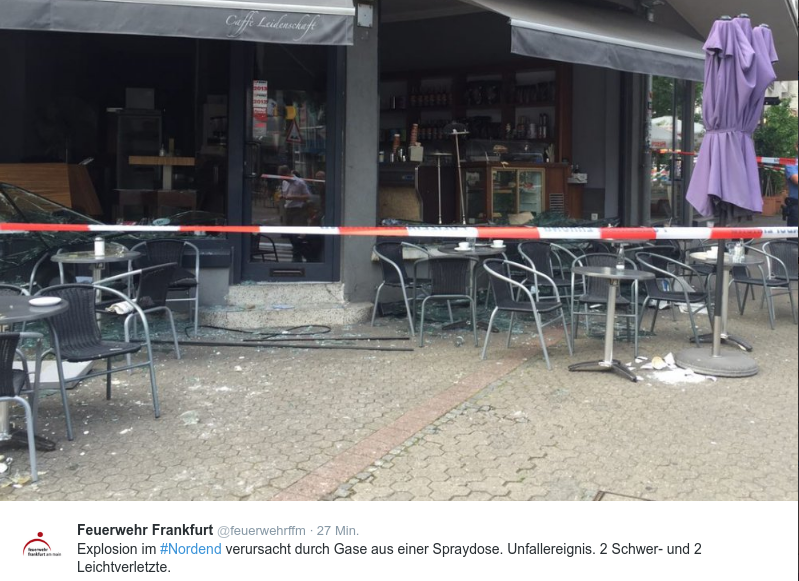 Explosion in Frankfurter Café: Polizei geht von technischem Defekt aus