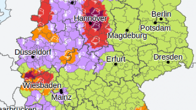 Wetterwarnung: Starkregen und Gewitter