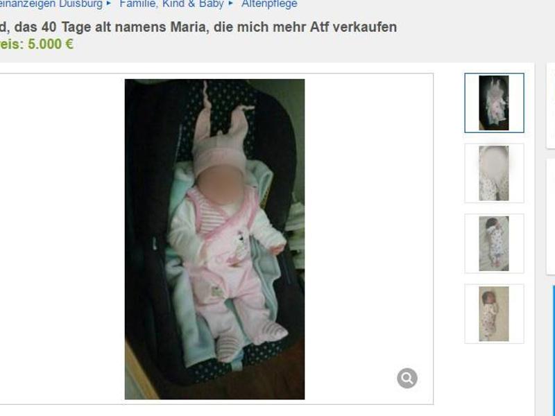 Ebay-Schock-Annonce: „Kind, 40 Tage alt, Preis: 5000 Euro“ – Polizei ermittelt
