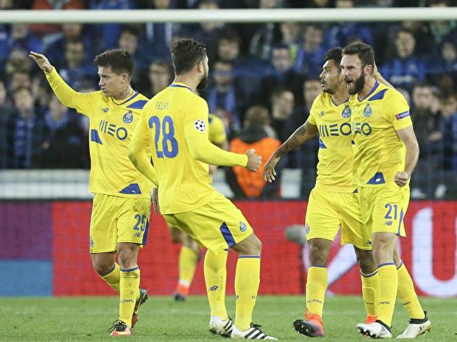 Der FC Porto gewann 2:1 beim FC Brügge. Foto: Olivier Hoslet/dpa