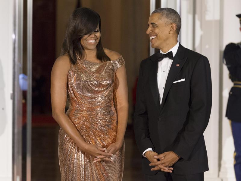 Michelle Obama begeistert bei letztem Staatsbankett mit Outfit