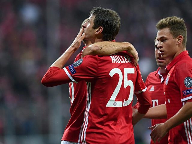 In der Bundesliga immer noch glücklos: In der Champions League trifft Thomas Müller. Foto: Sven Hoppe/dpa