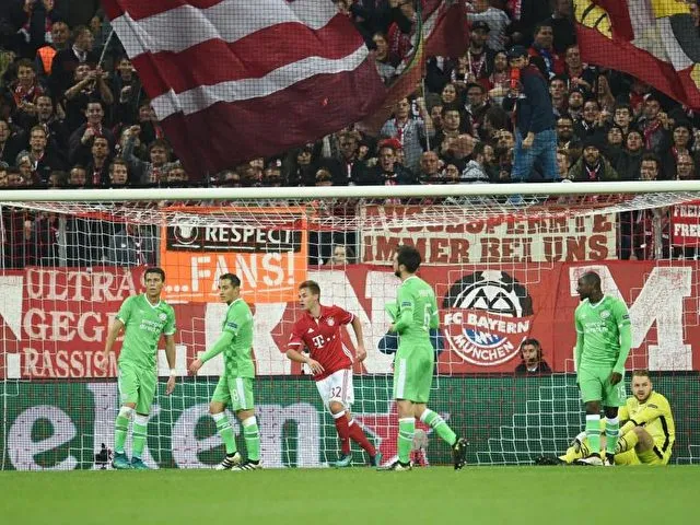 Joshua Kimmich verwertete einen abgefälschte Flanke von David Alaba zum 2:0. Foto: Tobias Hase/dpa