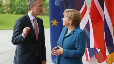 Nato-Generalsekretär Stoltenberg und Merkel besprechen strittige Gipfel-Themen