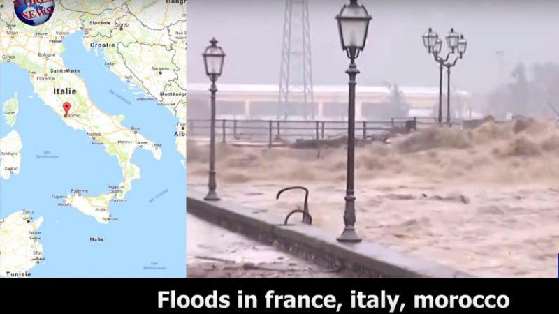 Hochwasser in  Frankreich, Italien und Marokko hinterlassen schwere Schäden VIDEO