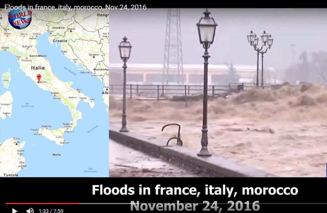 Hochwasser in  Frankreich, Italien und Marokko hinterlassen schwere Schäden VIDEO
