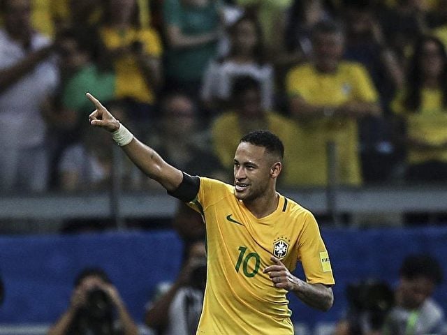 Neymar erzielte den Treffer zum 2:0 für die Brasilianer. Foto: Fernando Bizerra/dpa