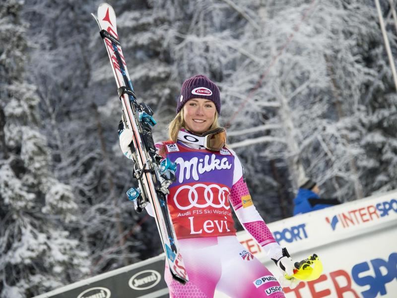 Mikaela Shiffrin hat seit Januar 2015 kein Slalom-Rennen mehr verloren. Foto: Markku Ojala/dpa