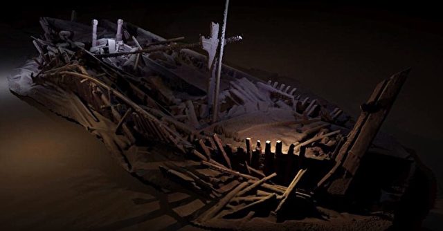 Ein osmanisches Schiff, wie es die Forscher am Meeresboden gefunden haben, Die Vollständigkeit der Wracks ist einzigartig. Foto: Screenshot/youtube