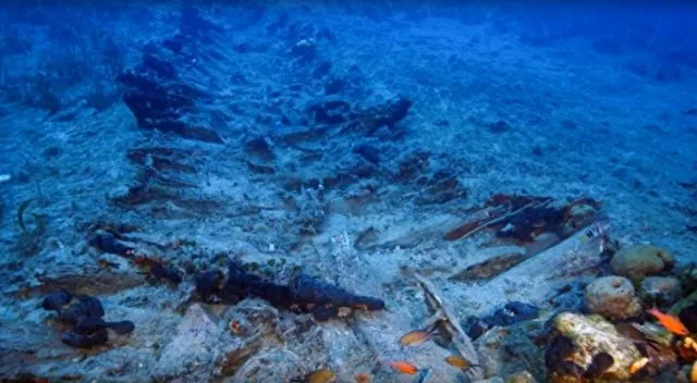 Normalerweise liegen Wracks in Tiefen bis 100 Meter und sind bis auf wenige Reste bereits von Mikroorganismen &quot;abgeknabbert&quot; Foto: Screenshot/youtube