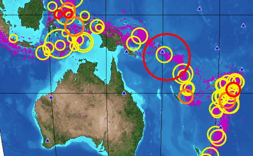 Vor den Salomonen gab es heute um 17:38 Uhr ein starkes Seebeben, eine Tsunami-Warnung wurde herausgegeben. Foto: screenshot / epochtimes