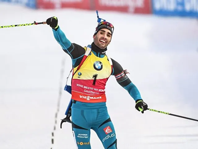 Martin Fourcade holte sich in Nove Mesto seinen schsten Saisonsieg. Foto: Filip Singer/dpa