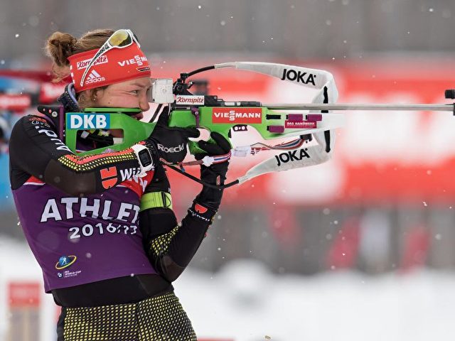 Laura Dahlmeier ist in der Staffel als Schlussläuferin vorgesehen. Foto: Sven Hoppe/dpa