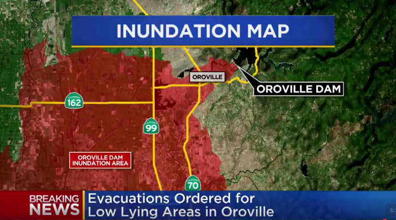 Kalifornien: Lage um höchsten Staudamm der USA, dem Oroville Damm, hat sich entspannt