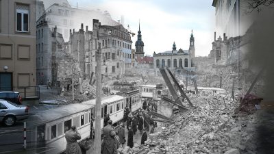 Gedenken an die Zerstörung Dresdens vor 74 Jahren – Bürger stellen eigenes Mahnmal auf
