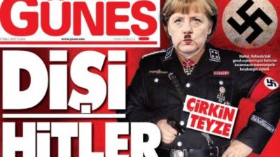 Türkische Boulevardzeitung zeigt Angela Merkel als „Frau Hitler“ in Nazi-Uniform