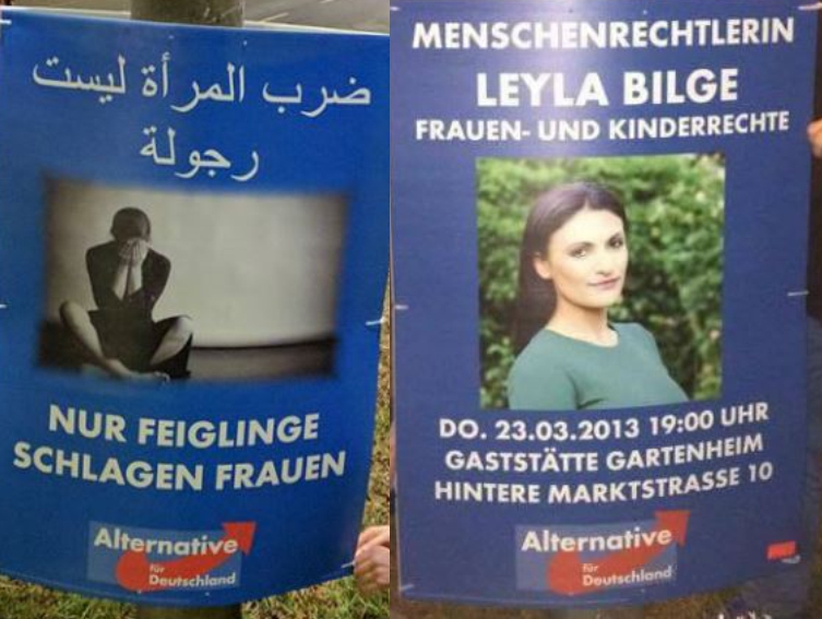 Nürnberg: „Nur Feiglinge schlagen Frauen“ – Vandalen zerstören Plakate von AfD-Veranstaltung mit Leyla Bilge