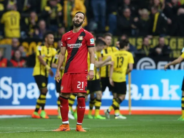 Sechs Stück kassierte Leverkusen in Dortmund. Foto: Friso Gentsch/dpa