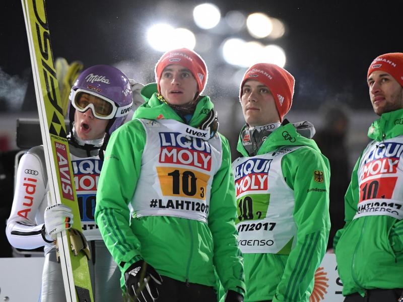 Platz zwei für deutsches Skisprung-Team – Österreich siegt