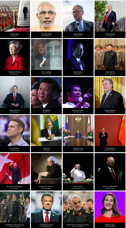 Die hundert einflussreichsten Personen des Jahres - ein Blick in die Liste der Politiker. Foto: screenshot/http://time.com/collection/2017-time-100/