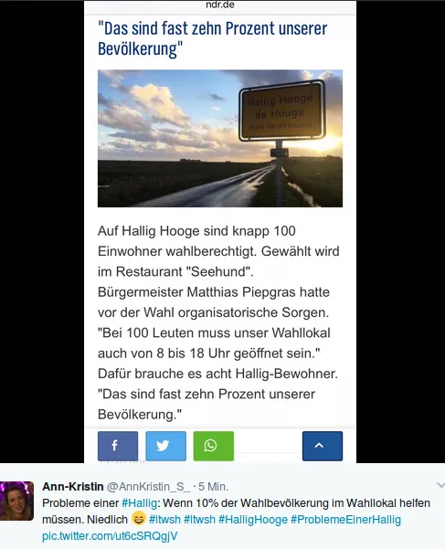 Wahlprobleme in SWH. Foto: screenshot/twitter
