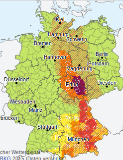Wetterdienst warnt vor schweren Gewittern in Ostbayern und Thüringen