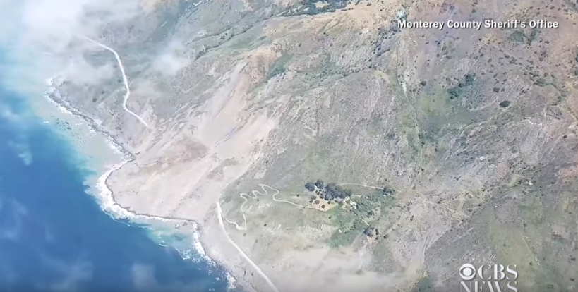 Riesige Erdmassen verschütten fast 500m des berühmten Highway 1 in Kalifornien + Video