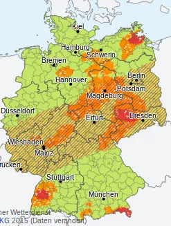 Unwettergefahr in Deutschland, 30. Mai 2017. Foto: screenshot/dwd.de
