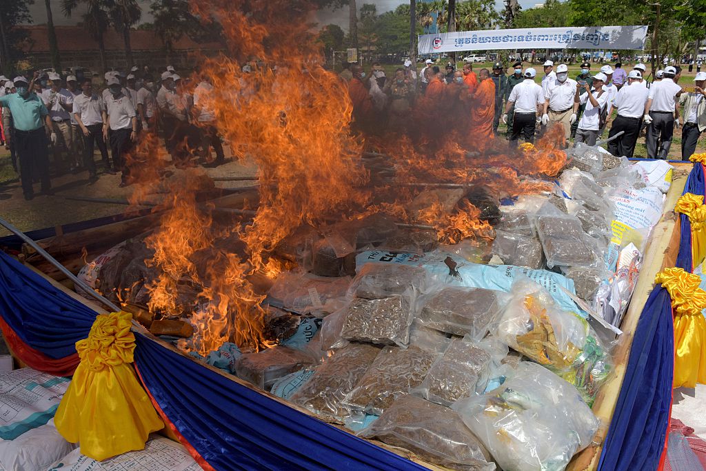 Südostasien: 3 Länder verbrennen Drogen im Wert von fast einer Milliarde Dollar