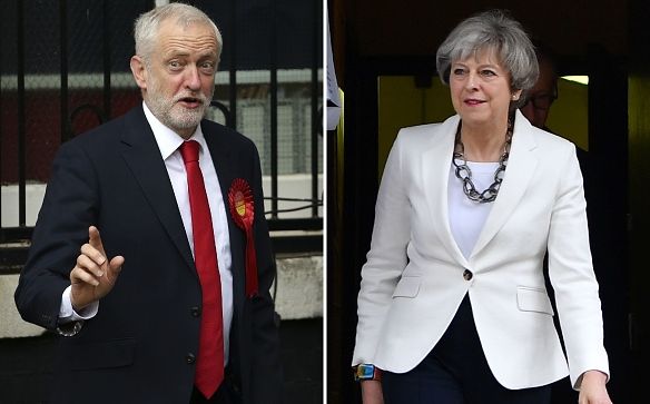 Britische Parlamentswahl Nachwahlbefragung: May liegt mit Konservativen vorne – Aber absolute Mehrheit verloren