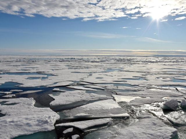 Es taut: Die Eisdecke auf dem Arktischen Ozean am Nordpol schrumpft. Foto: Ulf Mauder/dpa