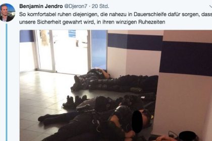 G20: Polizisten mussten am Boden ausruhen – Foto geht viral