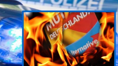Heißer Wahlkampf in Bad Säckingen – Grosses AfD-Plakat mit Benzin übergossen und abgebrannt