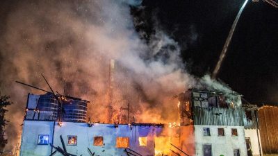 Millionenschaden bei Großbrand auf Gestüt in Baden-Württemberg