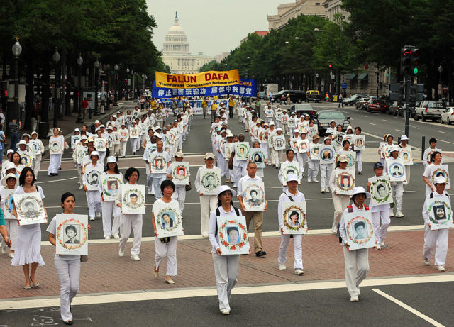 Gedenken an die Folteropfer in Chinas Arbeitslagern in Washington DC. Foto: TIM SLOAN/AFP/Getty Images