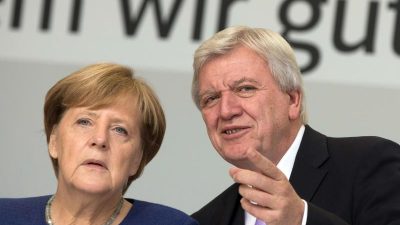 Merkel und Bouffier warnen vor „linken Experimenten“ in Hessen