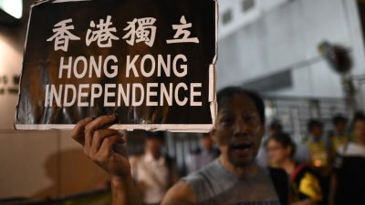Hongkongs Demokratiebewegung protestiert am chinesischen Nationalfeiertag