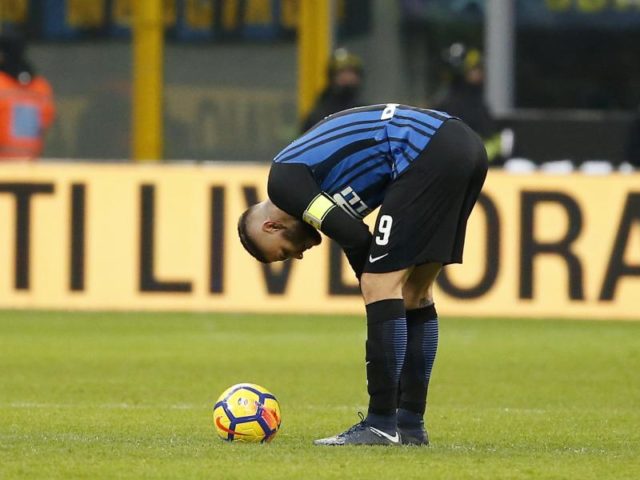 Mauro Icardi kam mit Inter Mailand niucht über ein torloses Unentschieden gegen Lazio Rom. Foto: Antonio Calanni/dpa