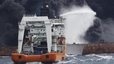 Peking: Nach „Sanchi“-Untergang breiten sich im Meer vier Ölteppiche aus